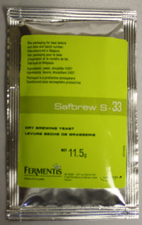SAFBREW S-33 DRY BREWING YEAST 11.5 GRAMS