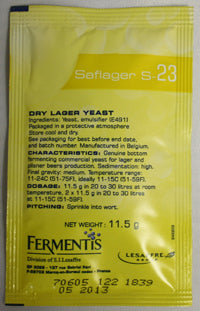 SAFLAGER S-23 DRY LAGER YEAST 11.5 GRAMS