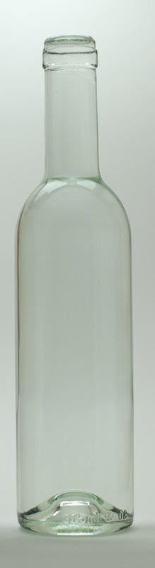 375ML CLEAR SEMI-BORDEAUX FLAT BOTTOM BOTTLES 24-CASE