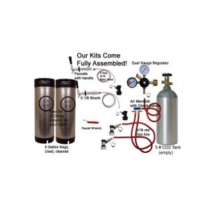 2 FAUCET REFRIGERATOR ECONOMY CONVERSION KIT FOR HOMEBREW 2 KEGS